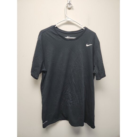 Nike  Dri Fit T Shirt Mens Size XL Black Crewneck Short Sleeve - Picture 1 of 4